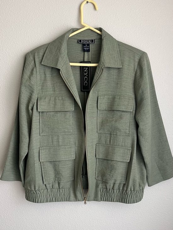 NYC Jackets & Blazers - NYCC Olive Utility Jacket with Front Zip